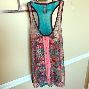 Custo Barcelona sheer bright lace detail Tank S